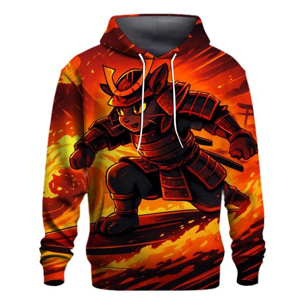 Volcanic Surf Samurai Cat premium hoodies