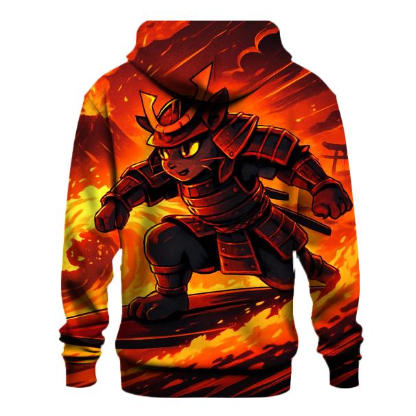Volcanic Surf Samurai Cat premium hoodies
