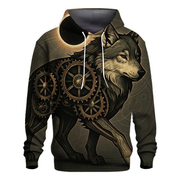 Clockwork Eclipse Wolf premium hoodies