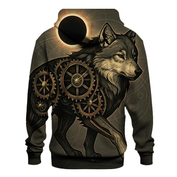 Clockwork Eclipse Wolf premium hoodies