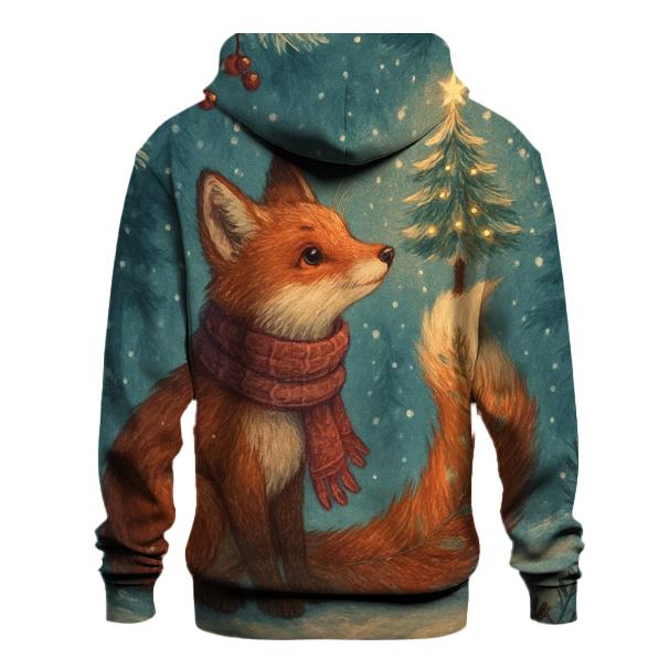 Christmas Tree Fox In Lantern Snow graphic hoodies
