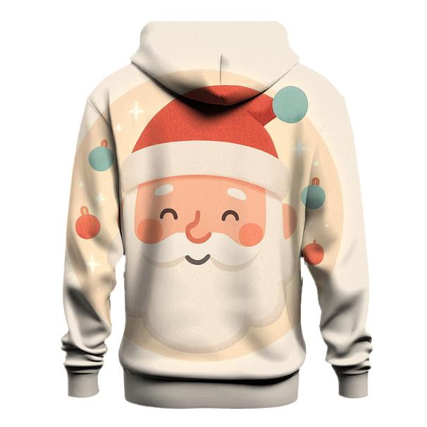 Minimal Santa Face With Frosted Ornament Halo hoodie styles