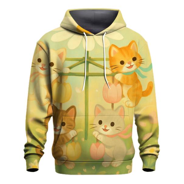 Meadow Carousel Blossom Cats custom hoodies
