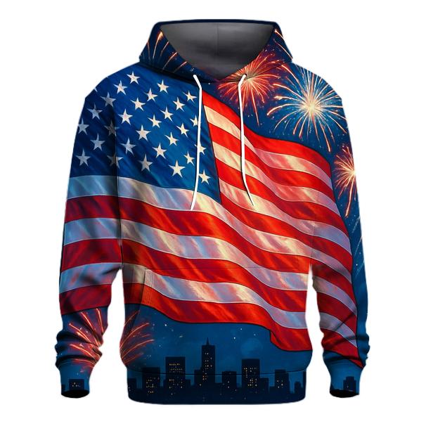 Firework Skyline Flagburst zip-up hoodies