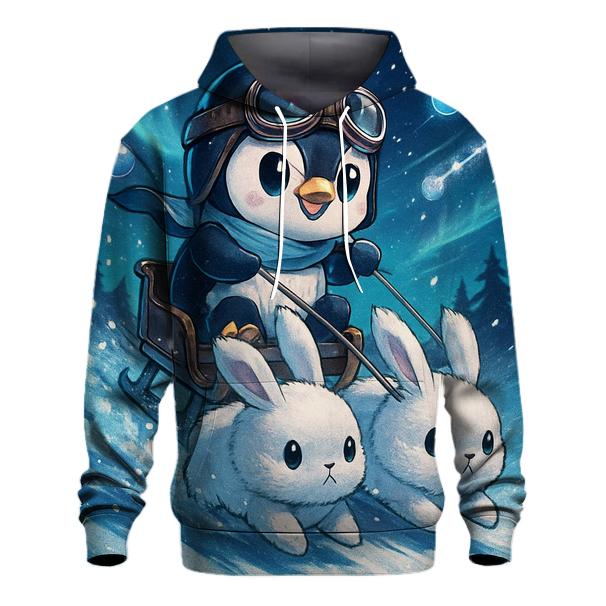 Penguin Sleigh Ride Through Northern Lights hoodie trends