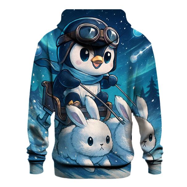 Penguin Sleigh Ride Through Northern Lights hoodie trends