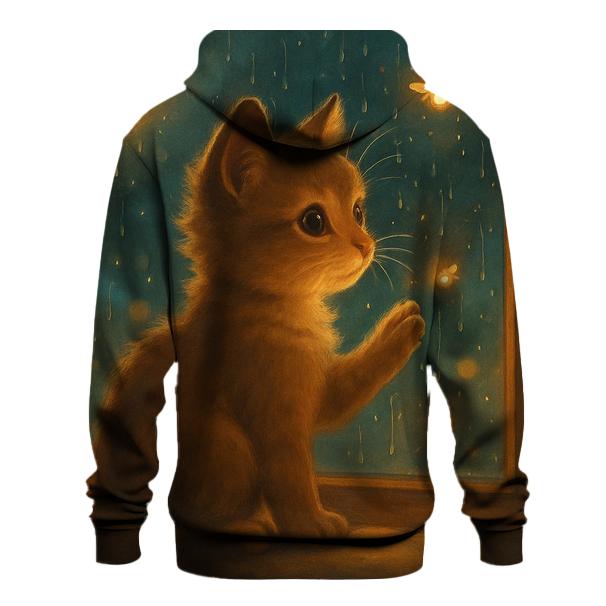 Rainy Window Paws And Fireflies zip-up hoodies