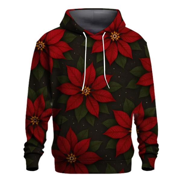Poinsettia Radial Rosette Repeat On Charcoal Background hoodie styles