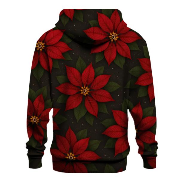Poinsettia Radial Rosette Repeat On Charcoal Background hoodie styles