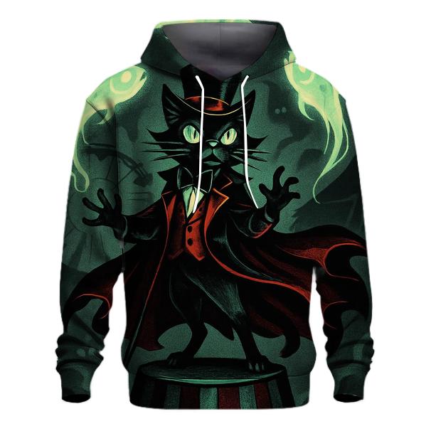 Haunted Carnival Ringmaster Cat printed hoodies