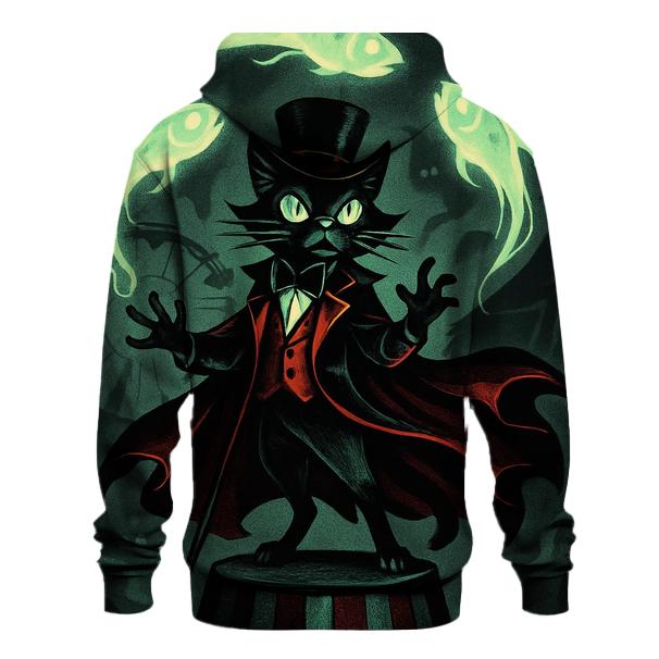 Haunted Carnival Ringmaster Cat printed hoodies