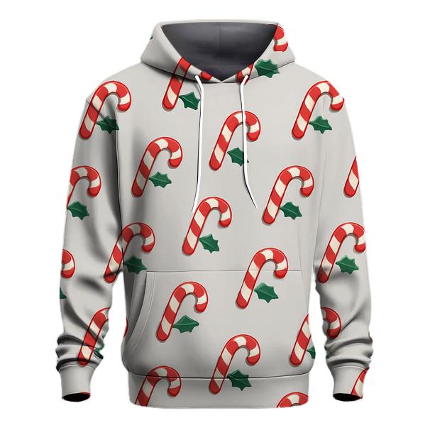 Candy Cane Polka Dot On Light Gray Background designer hoodies