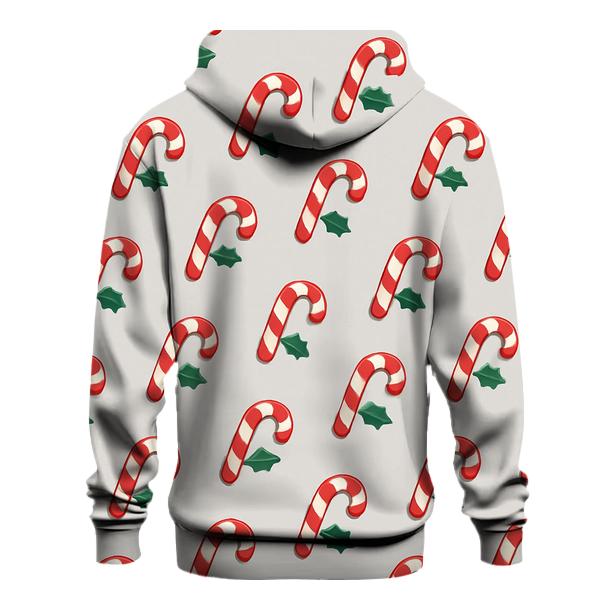 Candy Cane Polka Dot On Light Gray Background designer hoodies