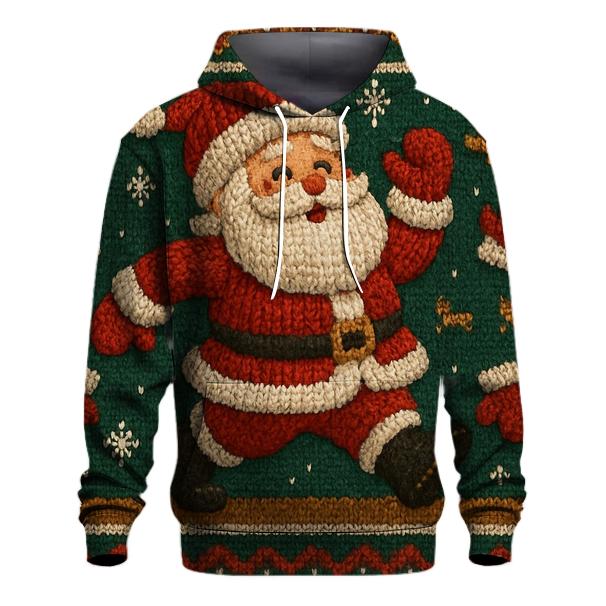 Retro Knit Pattern Santa Parade Scene hoodie designs