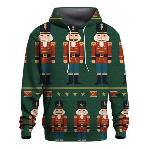 Nutcracker Soldier Border Stripe On Green Background pullover hoodies