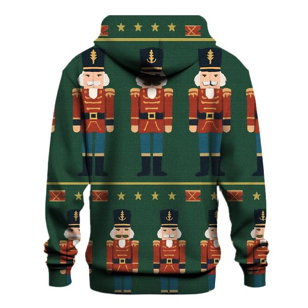 Nutcracker Soldier Border Stripe On Green Background pullover hoodies