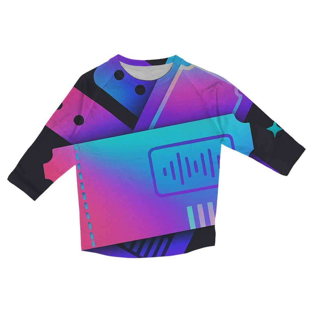 Neon Ticket Stub Collage fashion 3/4 sleeve shirts