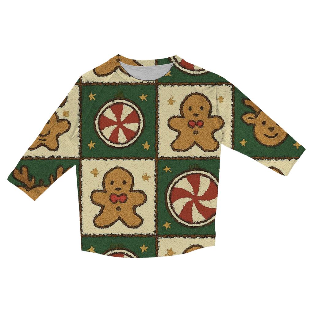 Reindeer Snack Time Checkerboard Design designer 3/4 sleeve blouses