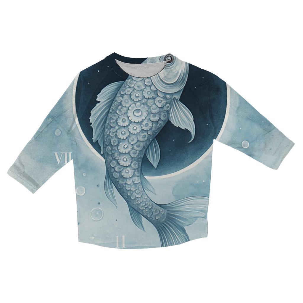 Clockwork Koi Eclipse printed three quarter sleeve shirts