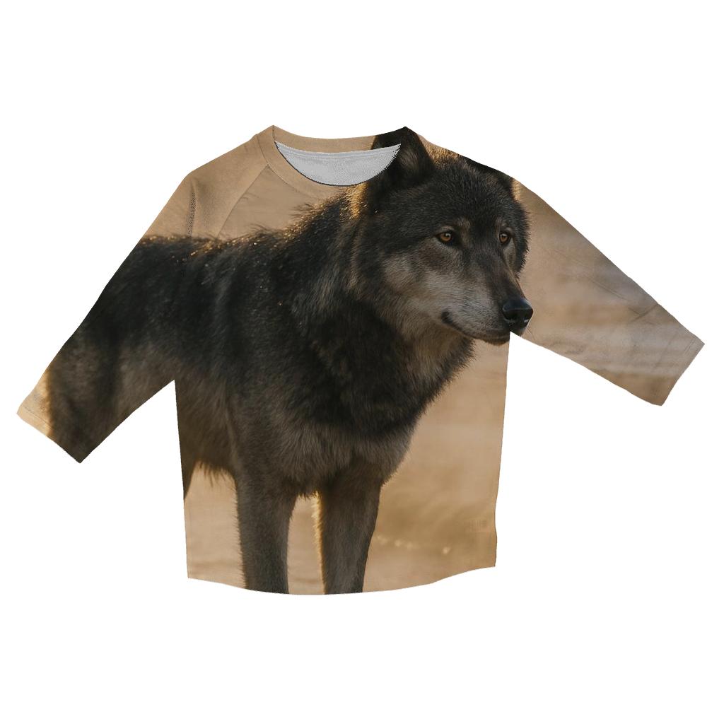 Yellowstone Wolf In Steam At Geyser Basin designer 3/4 sleeve blouses