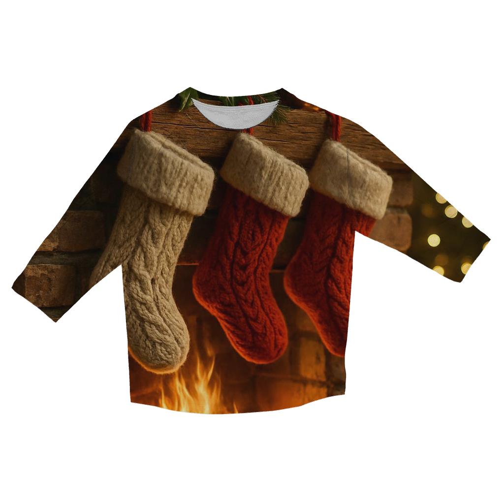 Hearthside Stockings And Quiet Snow Glow cotton quarter sleeve shirts