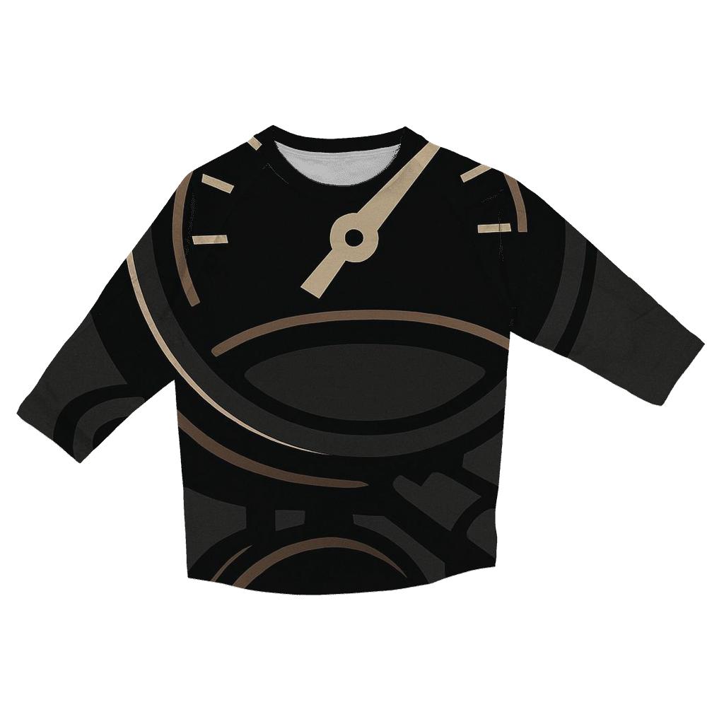 Espresso Gauge Cutaway trendy 3/4 sleeve tops