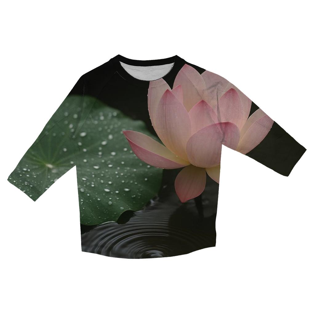 Rain Washed Lotus Bloom In Temple Pond personalized 3/4 sleeve tees