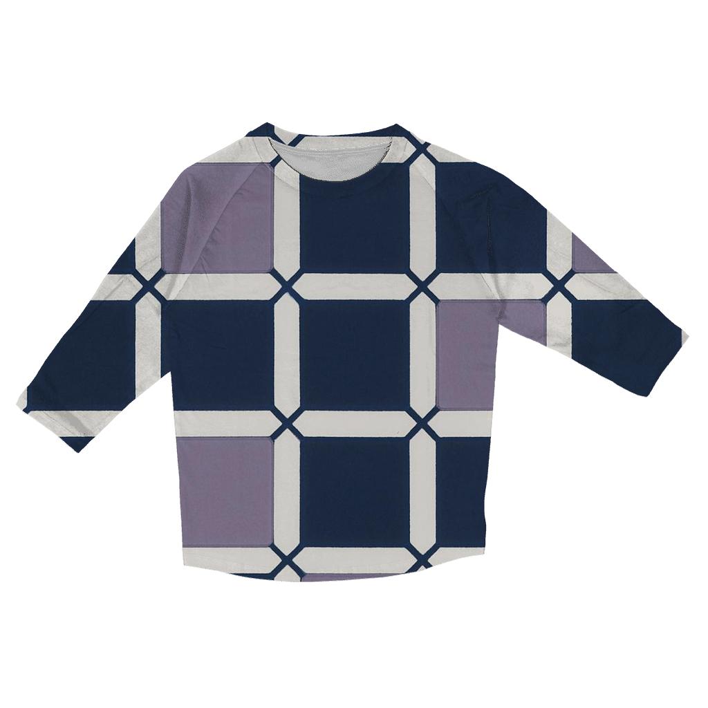 Itajime Star Map Clamp Grid printed three quarter sleeve shirts