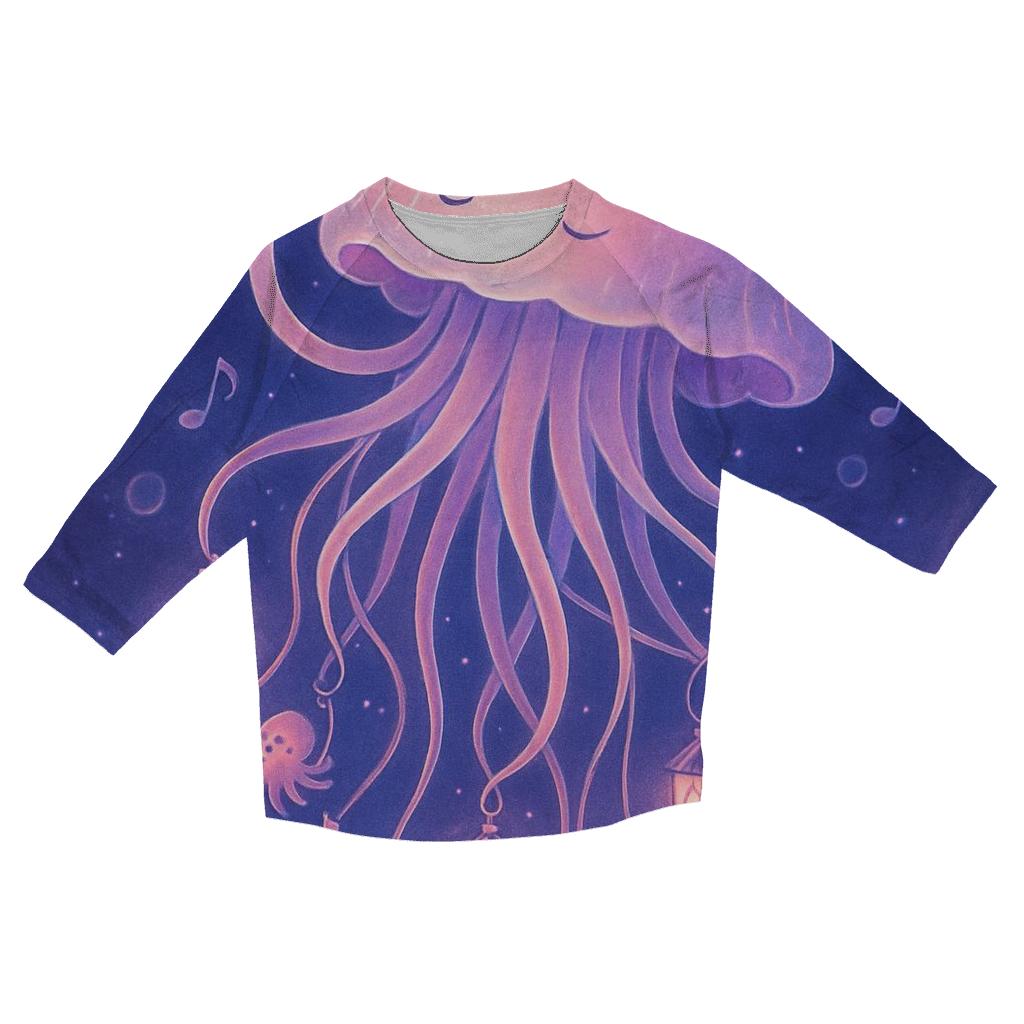 Lantern Jellyfish Orchestra cotton quarter sleeve shirts