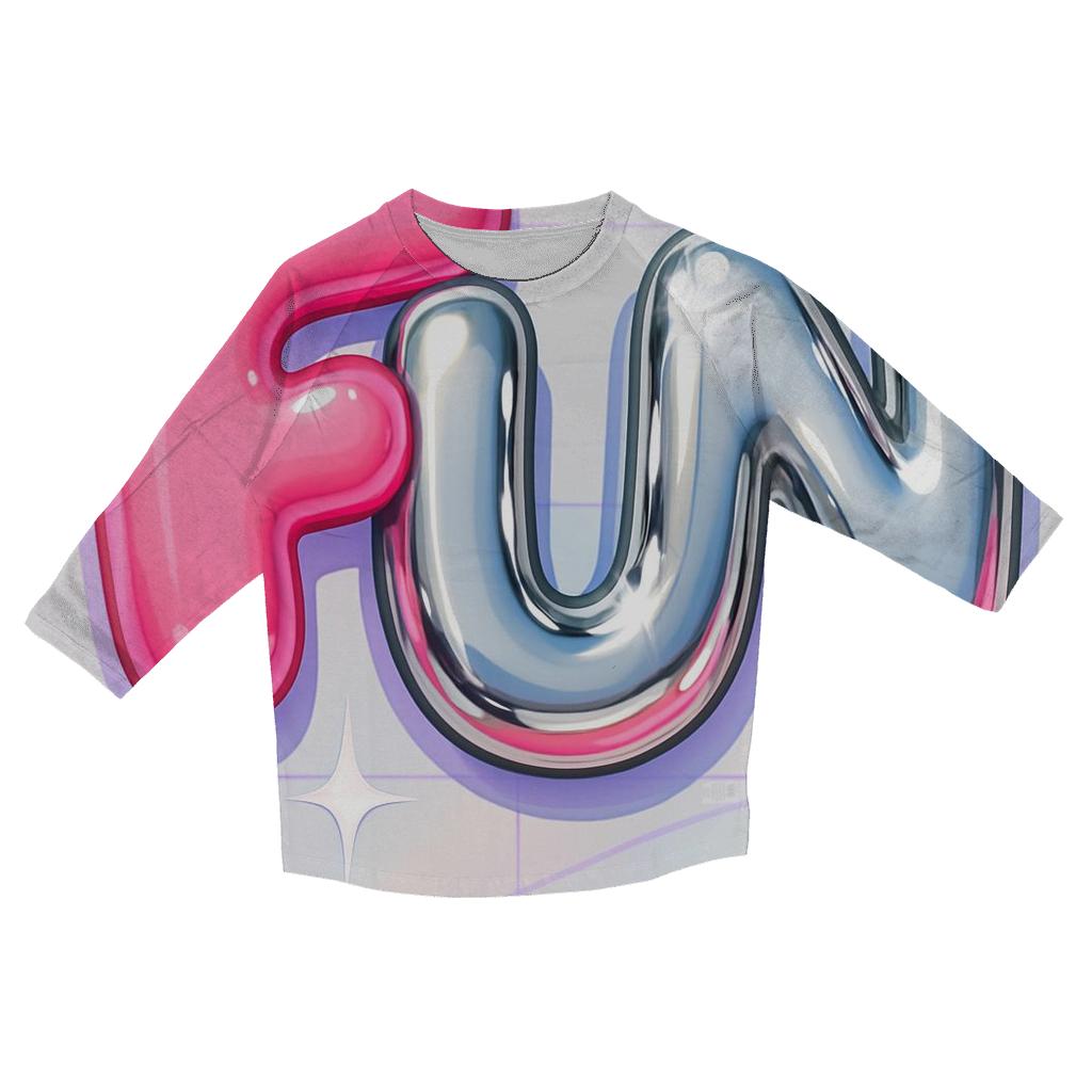 Candy Chrome Bubble Letters personalized 3/4 sleeve tees