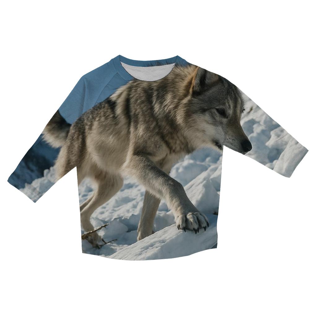 Mountain Wolf Crossing Avalanche Debris Field personalized 3/4 sleeve tees