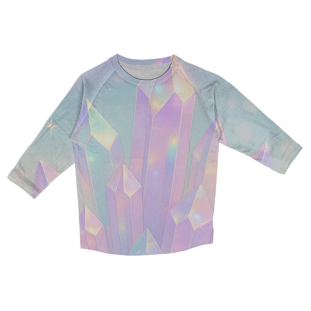 Pastel Aurora Crystal Garden printed three quarter sleeve shirts