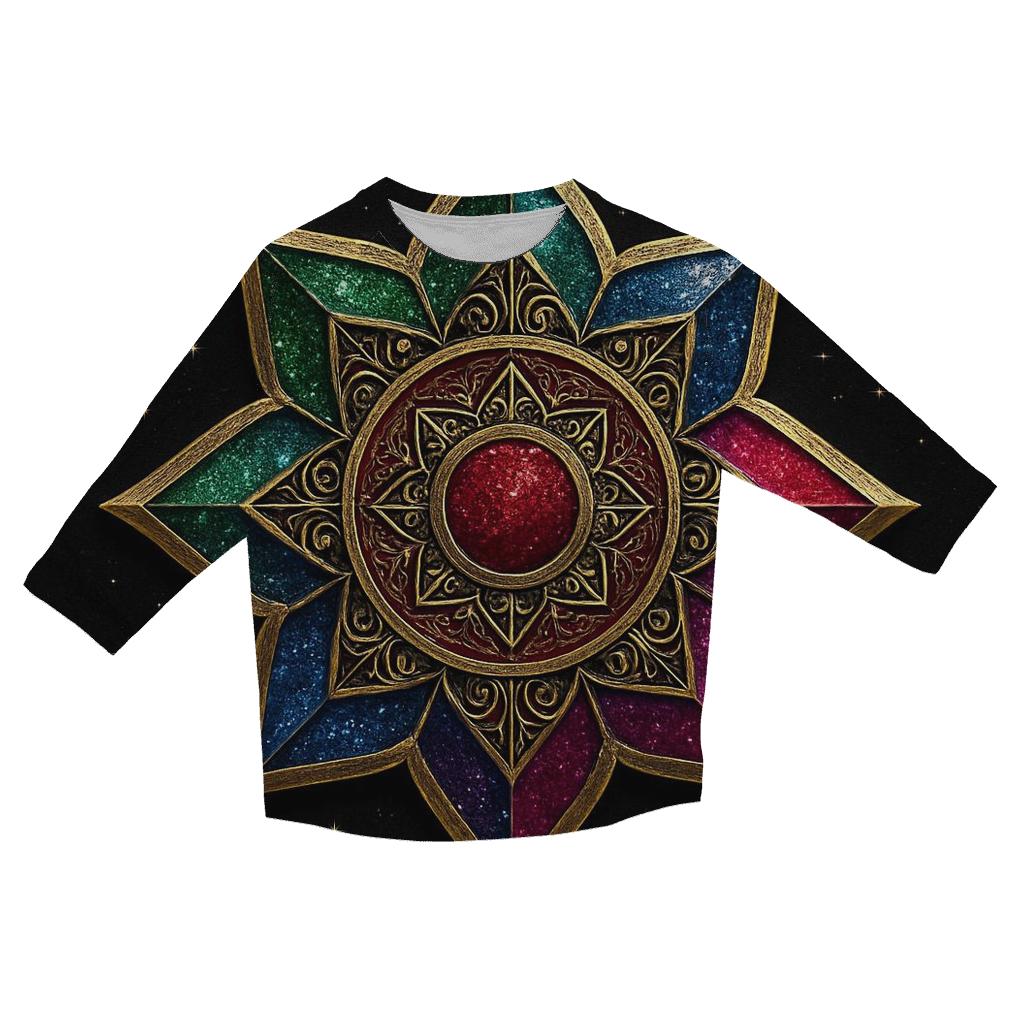 Jewel Tone Star Crest Emblem custom 3/4 sleeve shirts