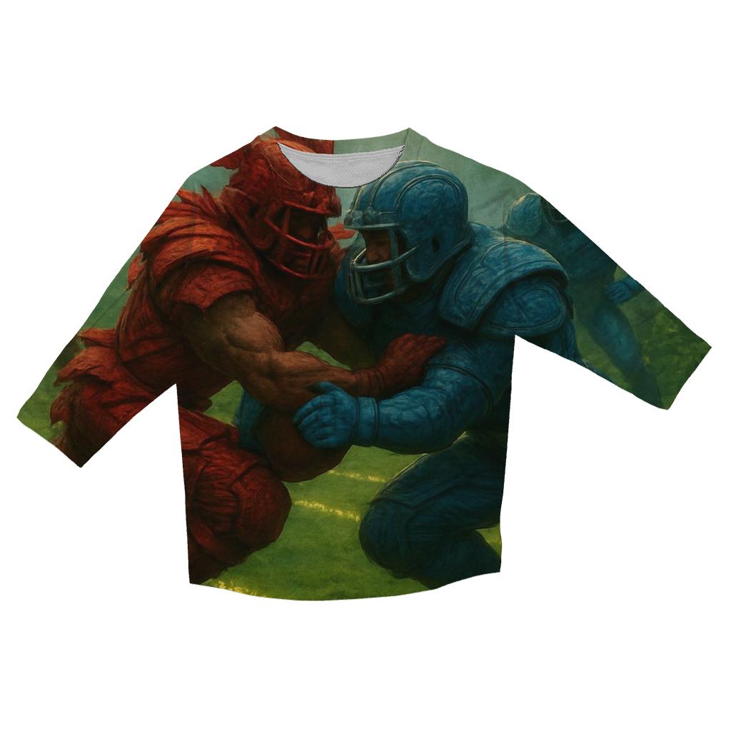 Woodland Myth Gridiron Duel printed three quarter sleeve shirts