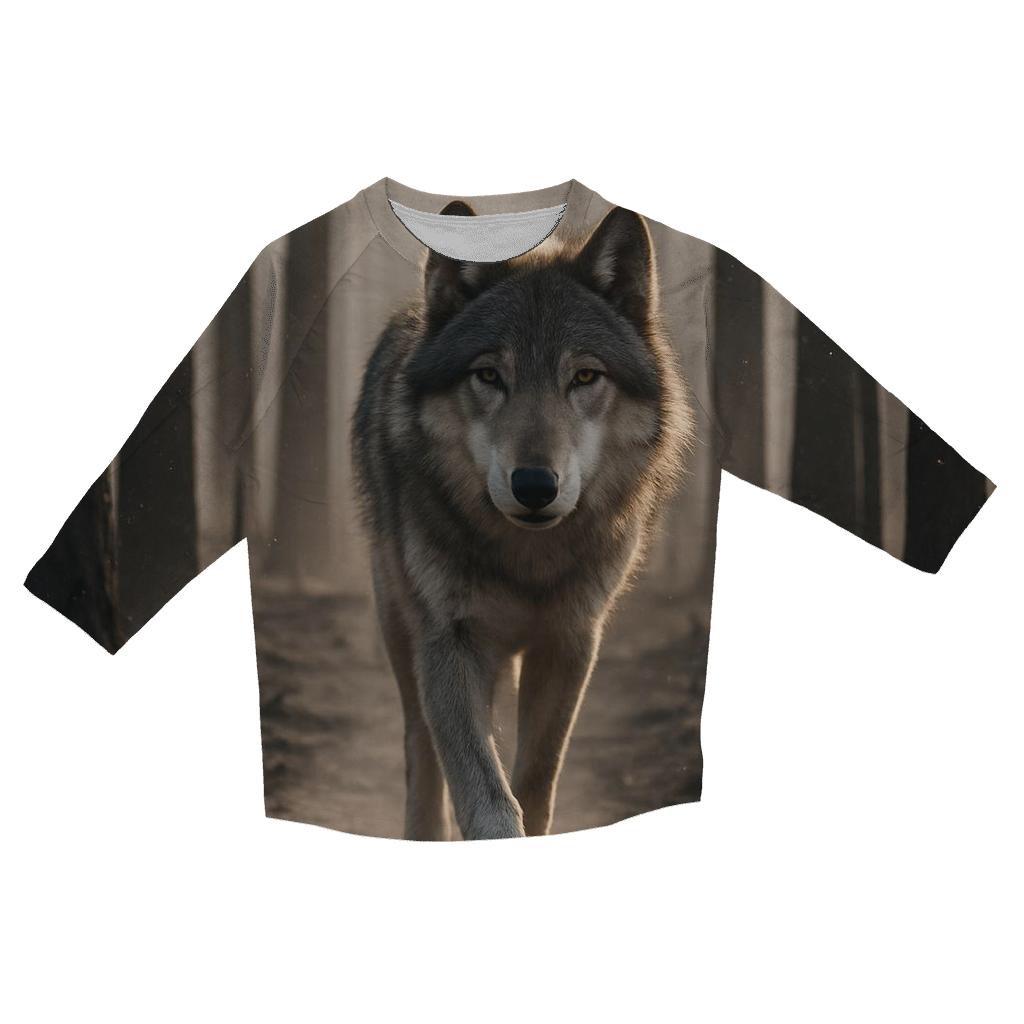 Forest Wolf In Postfire Landscape With Charred Pines cotton quarter sleeve shirts