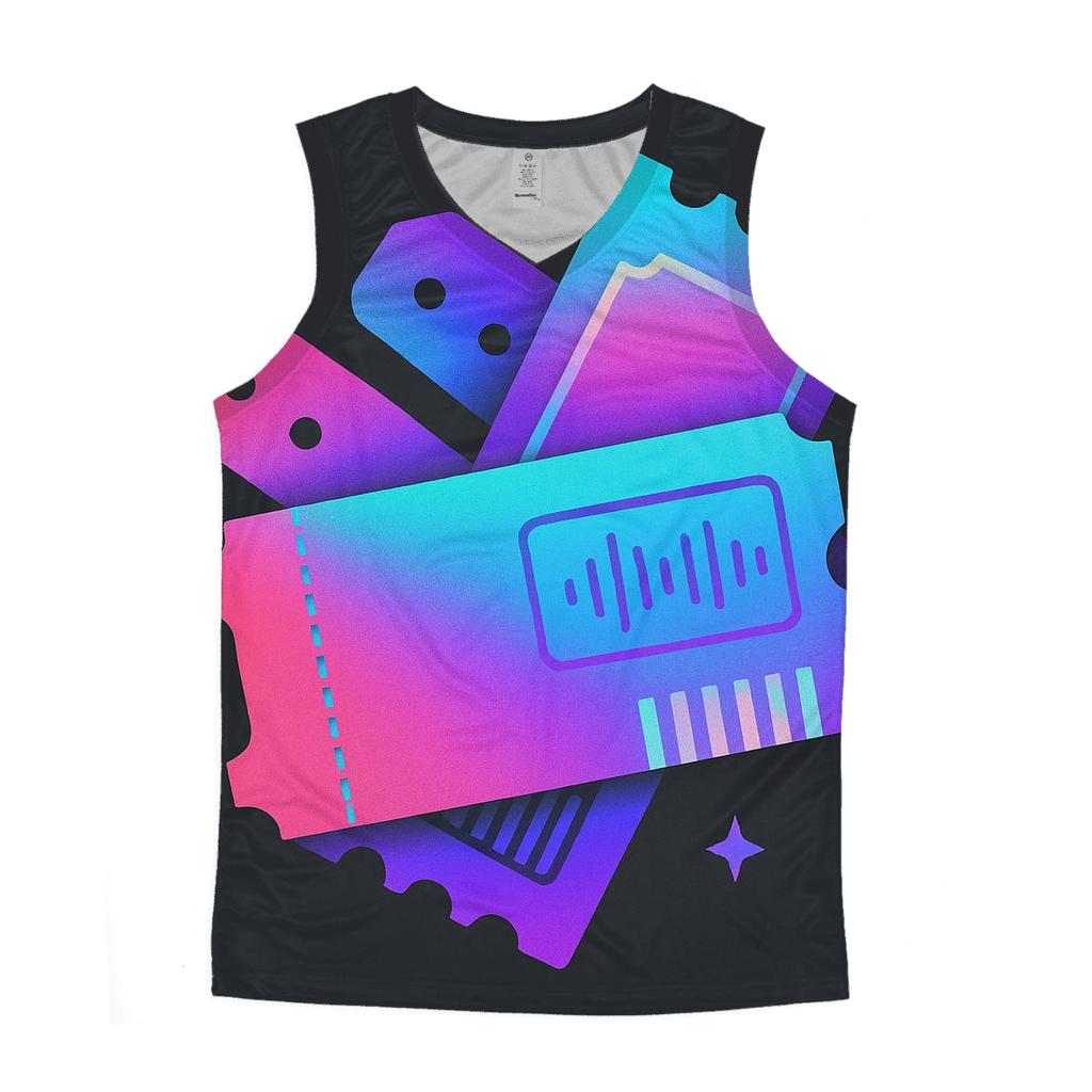 Neon Ticket Stub Collage stylish racerback tanks