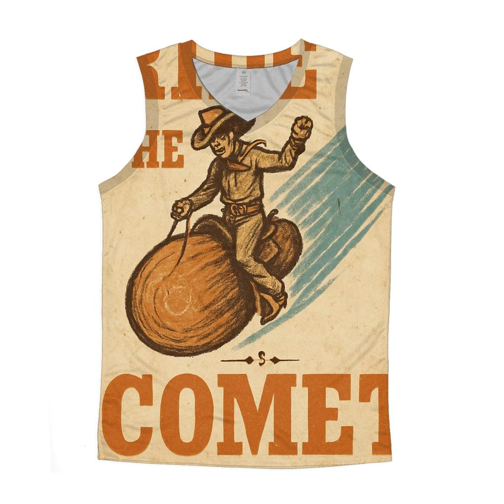 Weathered Western Space Rodeo Playbill trendy fitted tank tops
