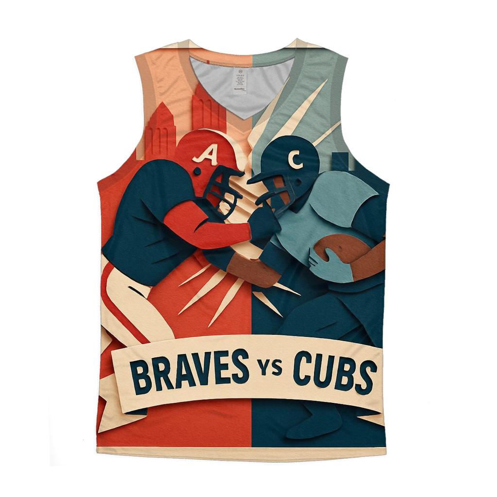 Paper Cut Rivalry Parade cotton sleeveless tops