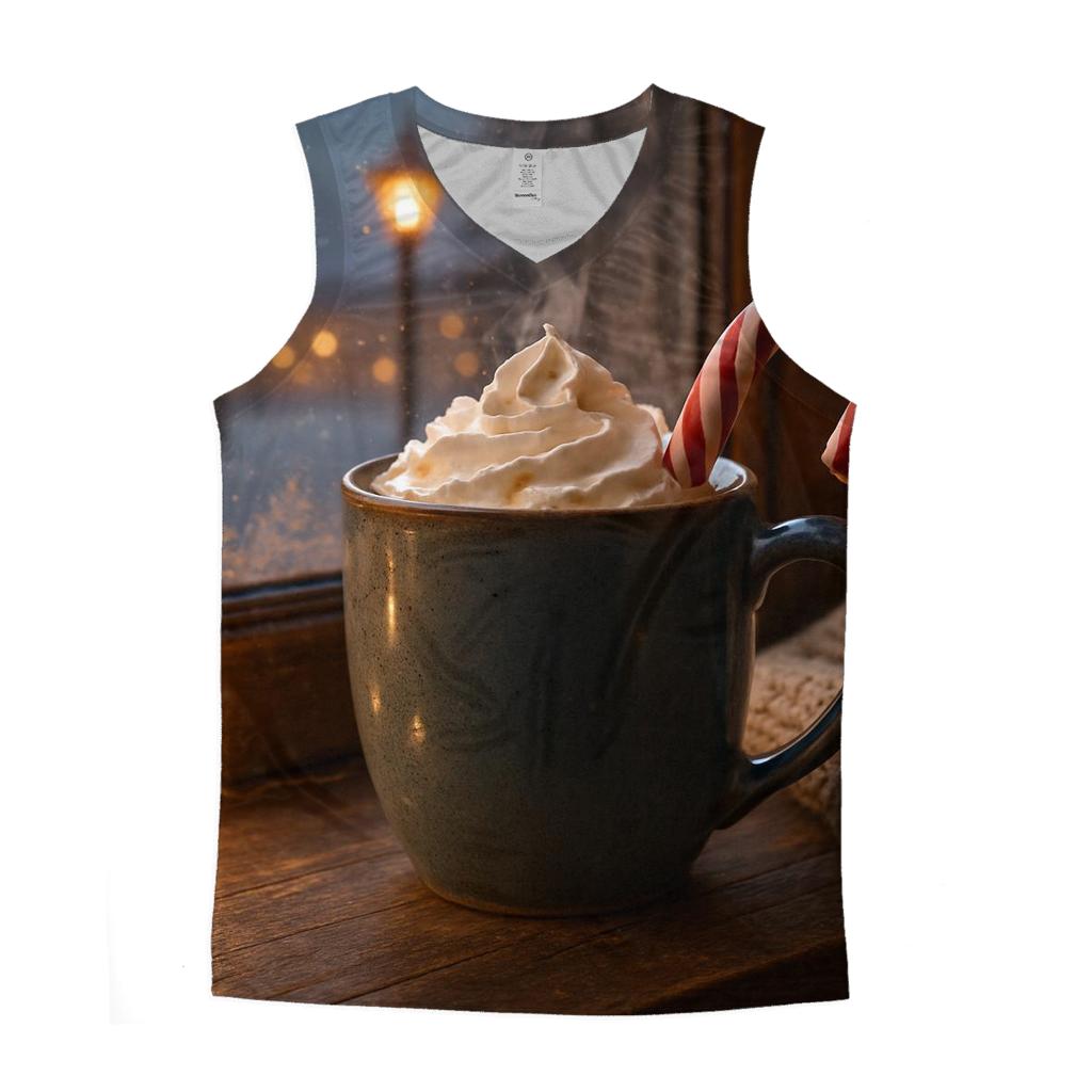 Hot Cocoa On The Frosted Sill Of A Quiet Village casual summer tank tops