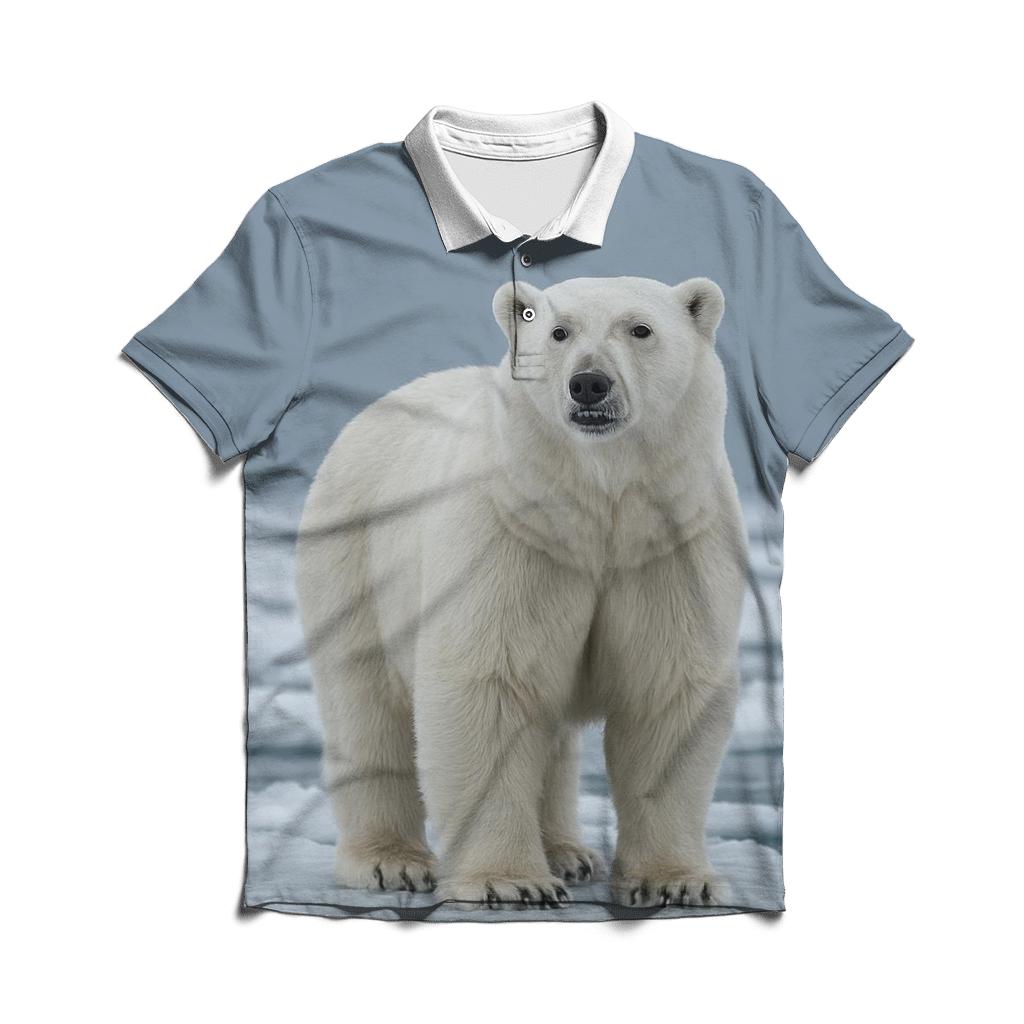 Ice Edge Sentinel Polar Bear personalized polo shirts