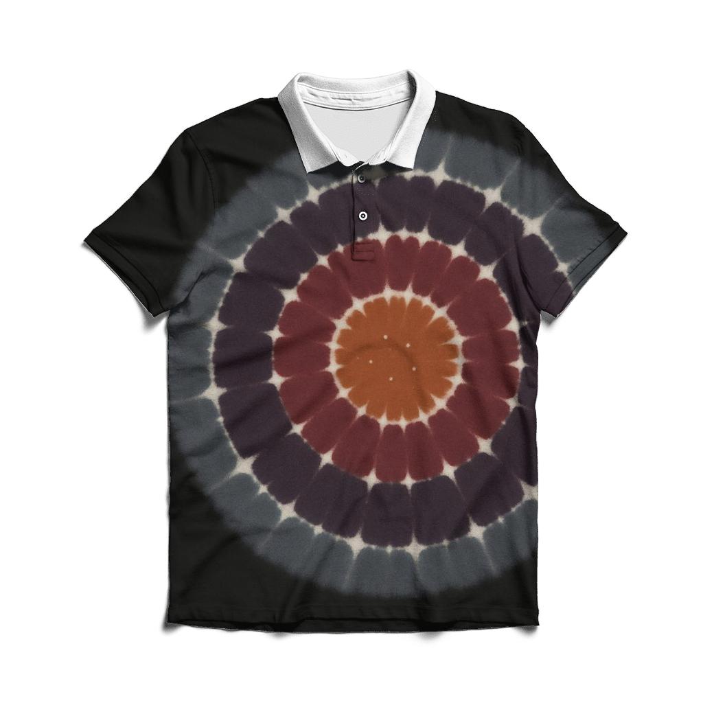 Eclipse Bullseye Offset Halo embroidered polo tops