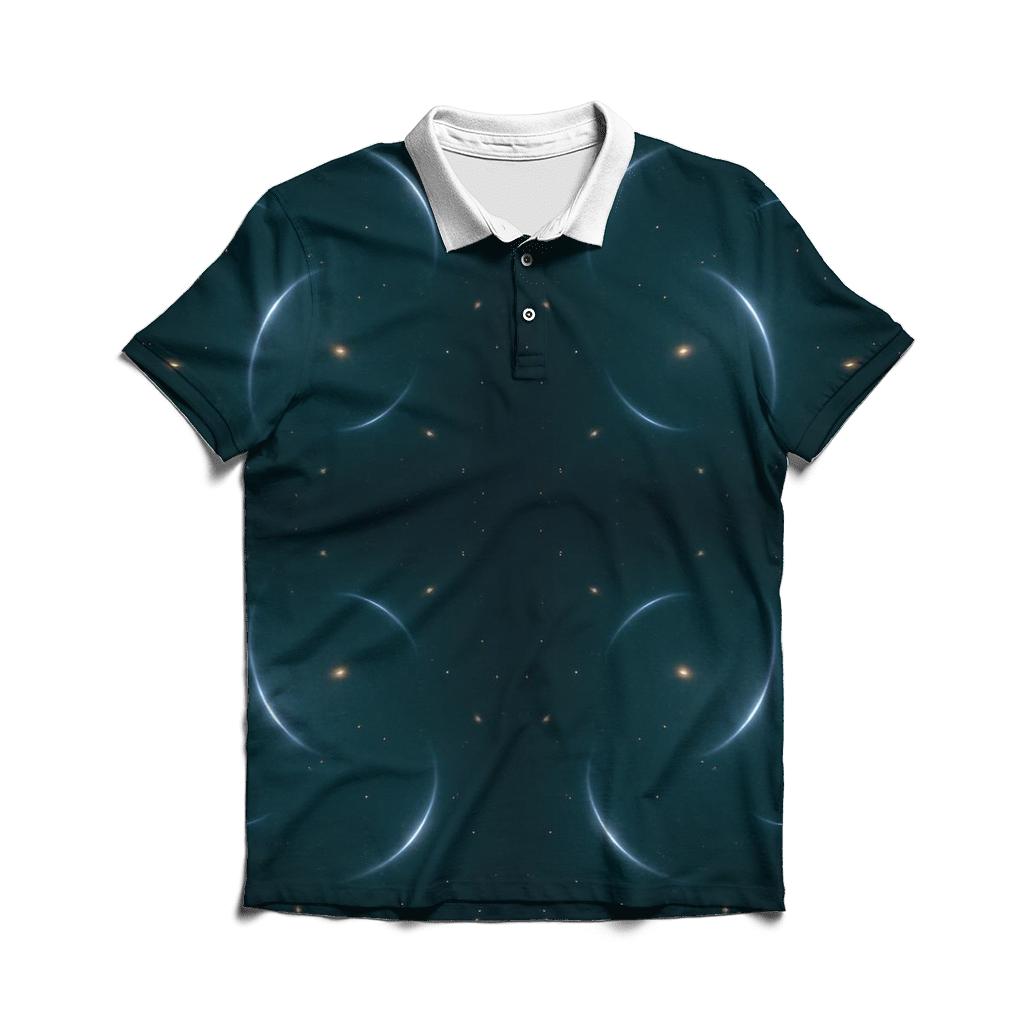 Gravitational Lens Arc Constellation embroidered polo tops