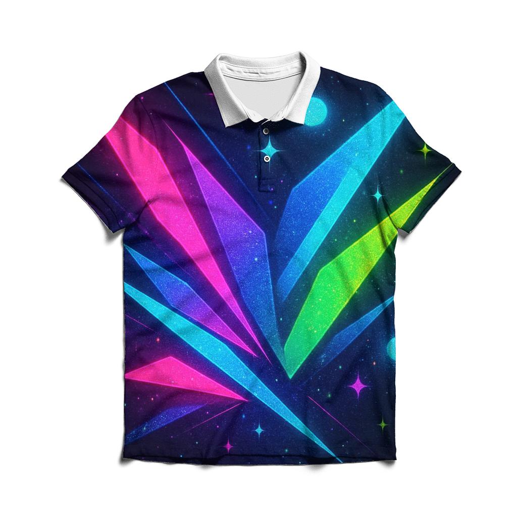 Neon Prism Streetlight Burst designer slim fit polos
