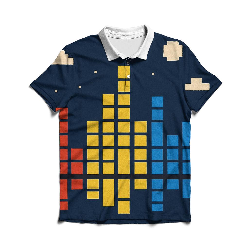 Pixel Skyline Soundstage personalized polo shirts