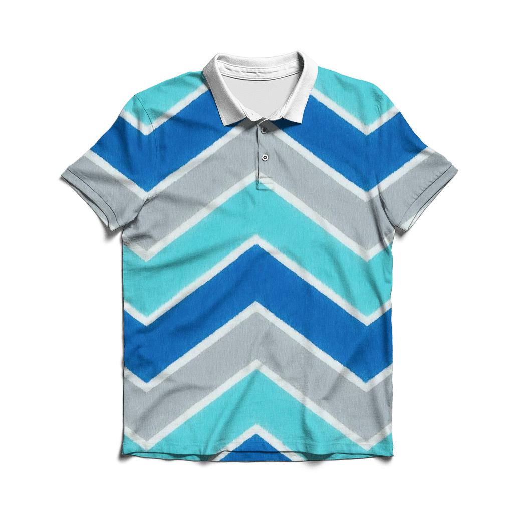 Comet Tail Chevron Accordion embroidered polo tops