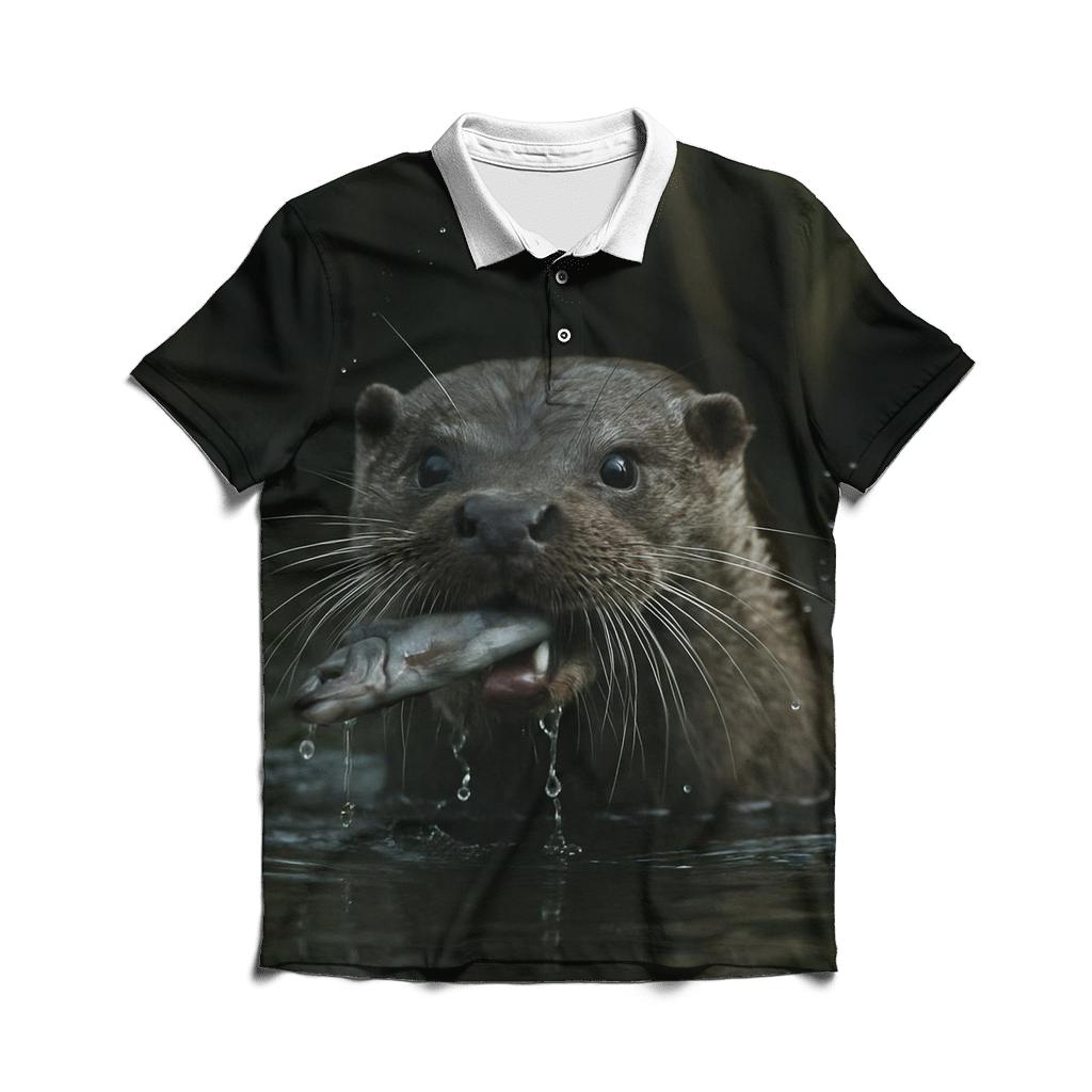 Creekside Hunt Eurasian Otter embroidered polo tops