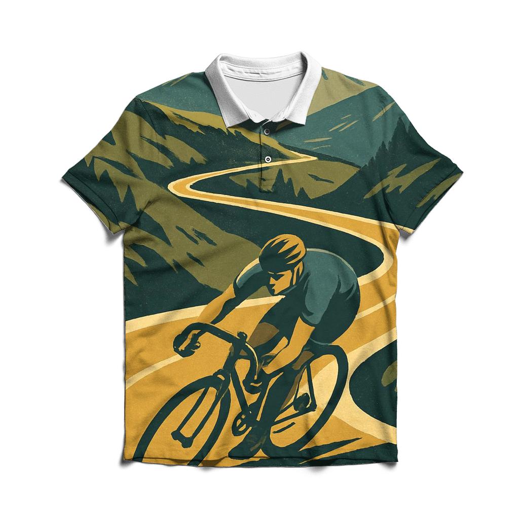 Mountain Switchback Cycling Rush personalized polo shirts