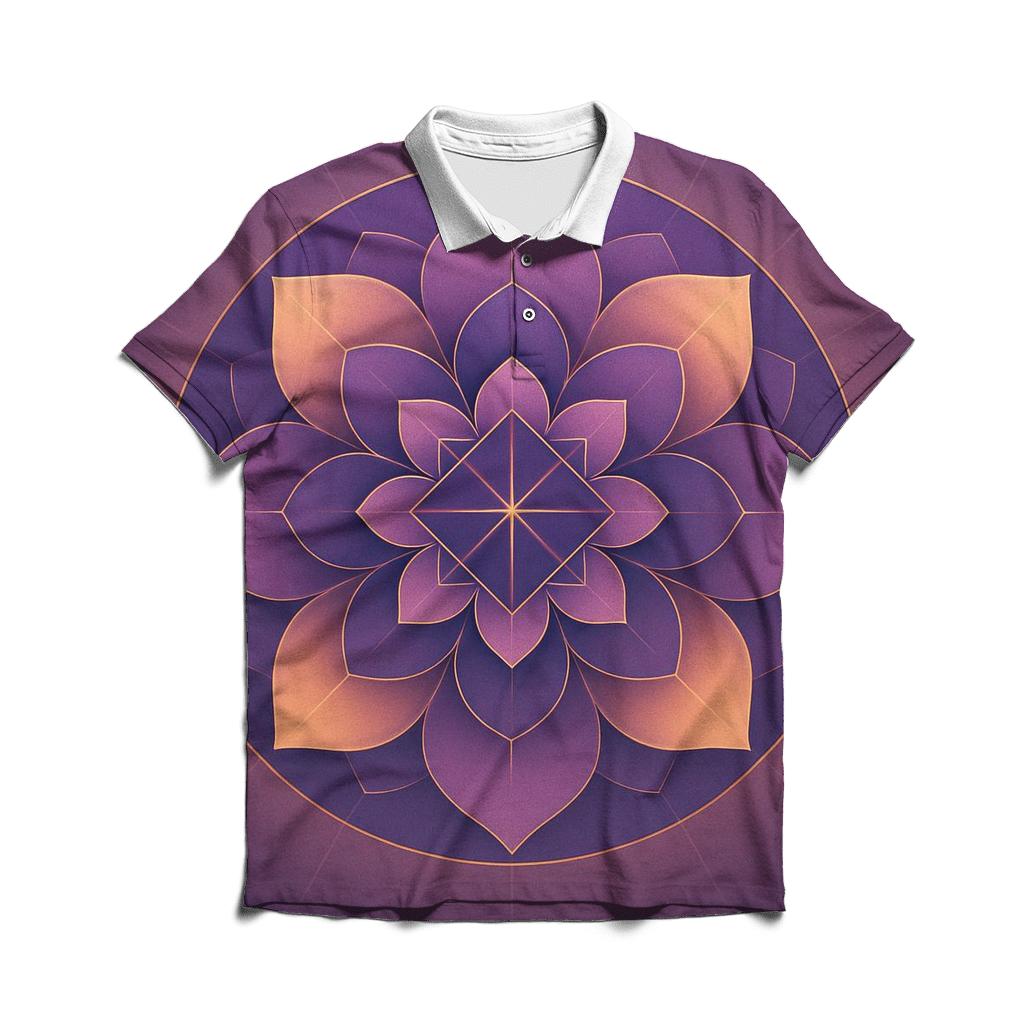 Radiant Geometry Bloom stylish collar polo tees