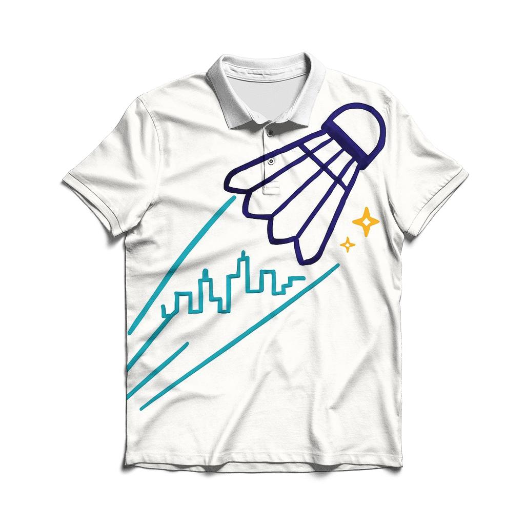 Skyline Badminton Shuttle Trail stylish collar polo tees