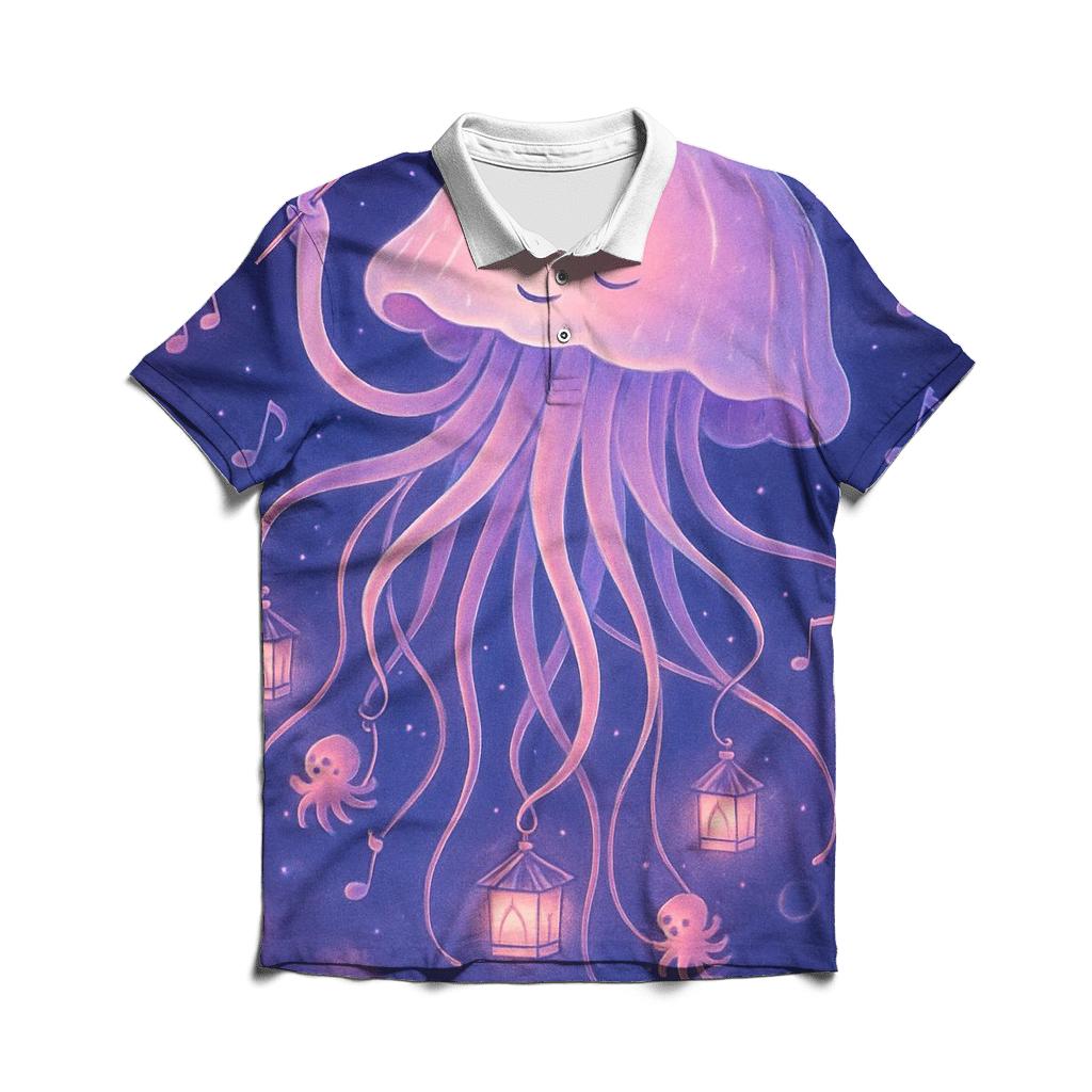 Lantern Jellyfish Orchestra casual sports polo shirts